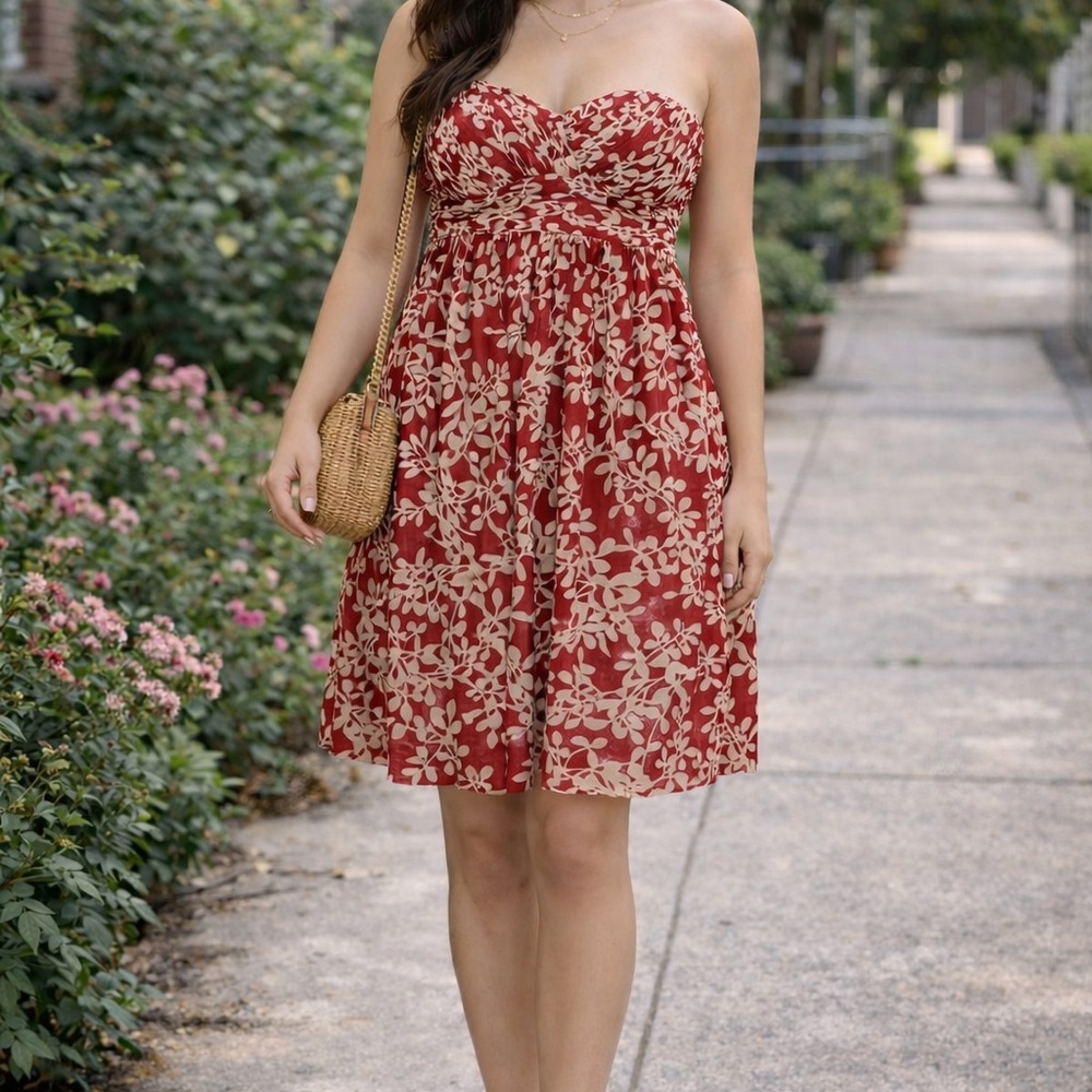 Donna Ricco Strapless Floral Mini Dress | Summer Party Dress | Petite